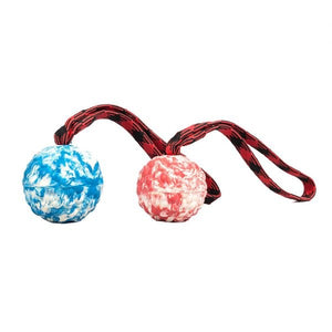Ball rubbered with loop full  7 cm